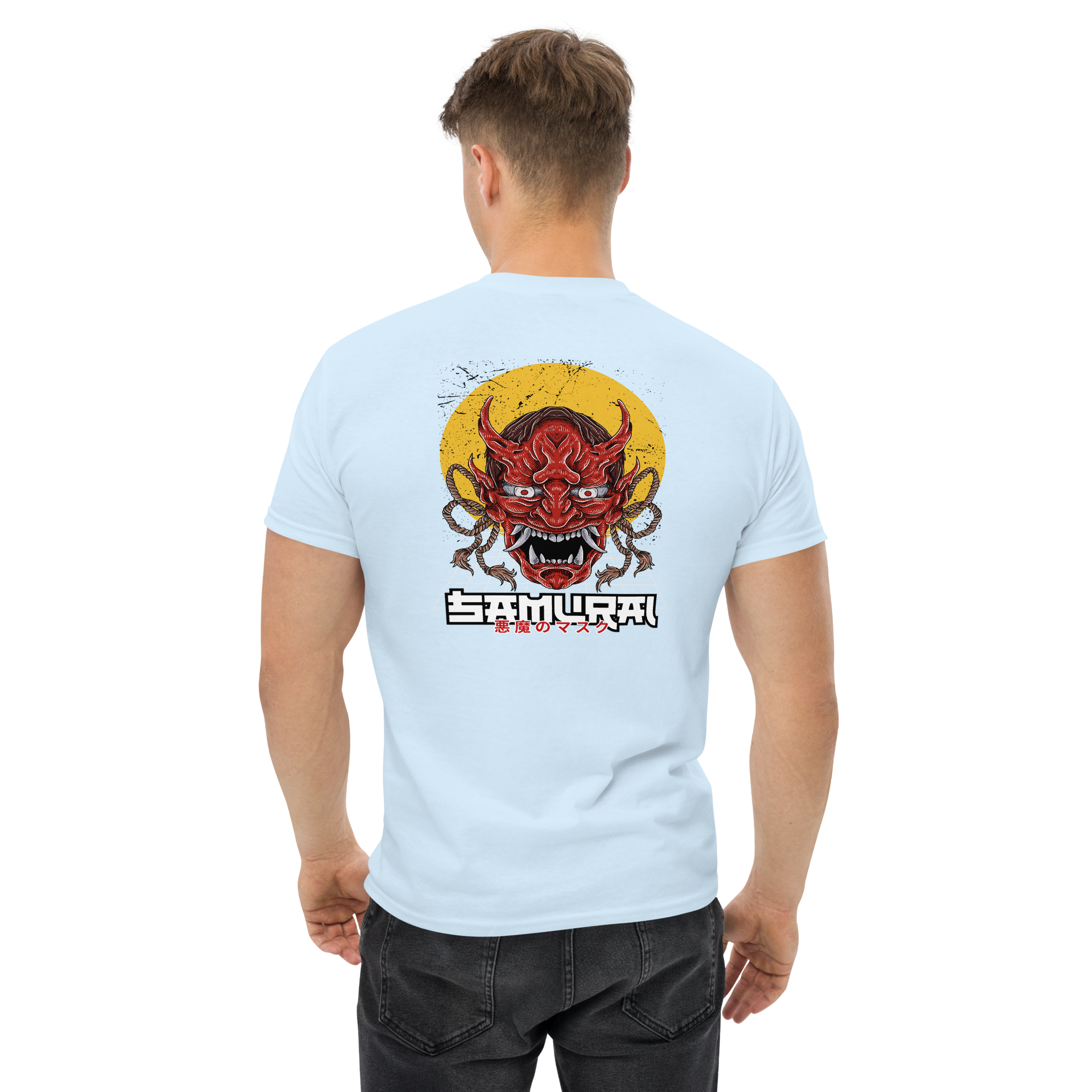 Oni Samurai Mask T-Shirt - Unique Graphic Tee for Bold Style