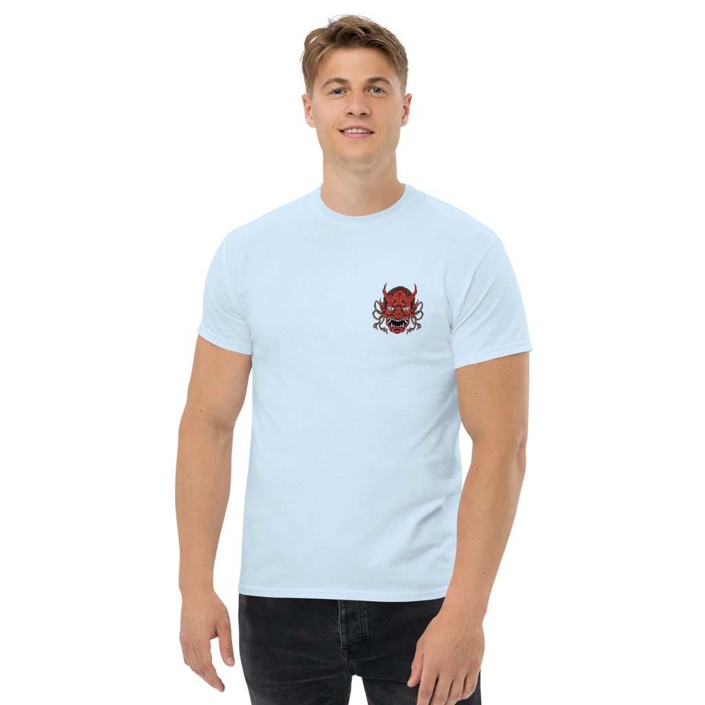 Oni Samurai Mask T-Shirt - Unique Graphic Tee for Bold Style