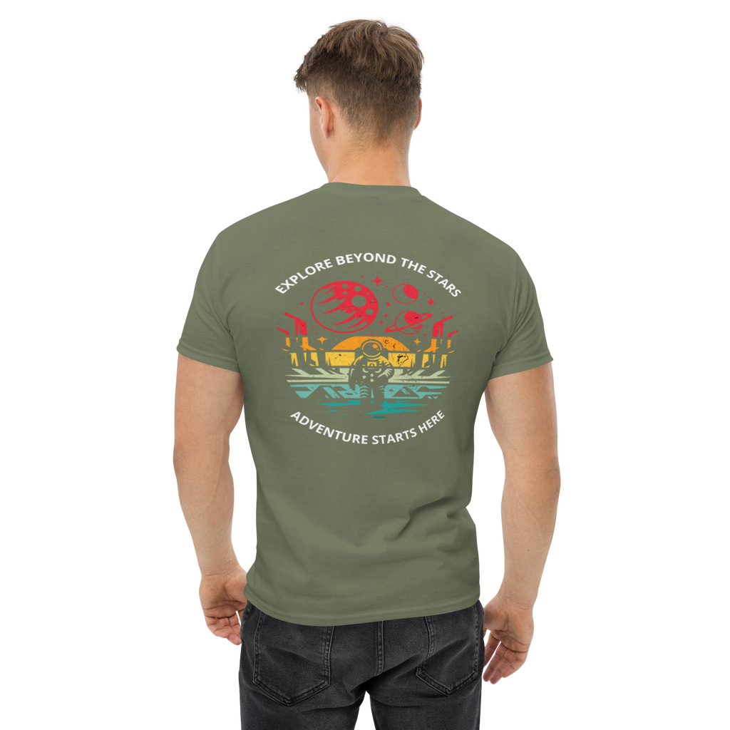 Explore Beyond the Stars Astronaut Graphic Tee for Space Lovers