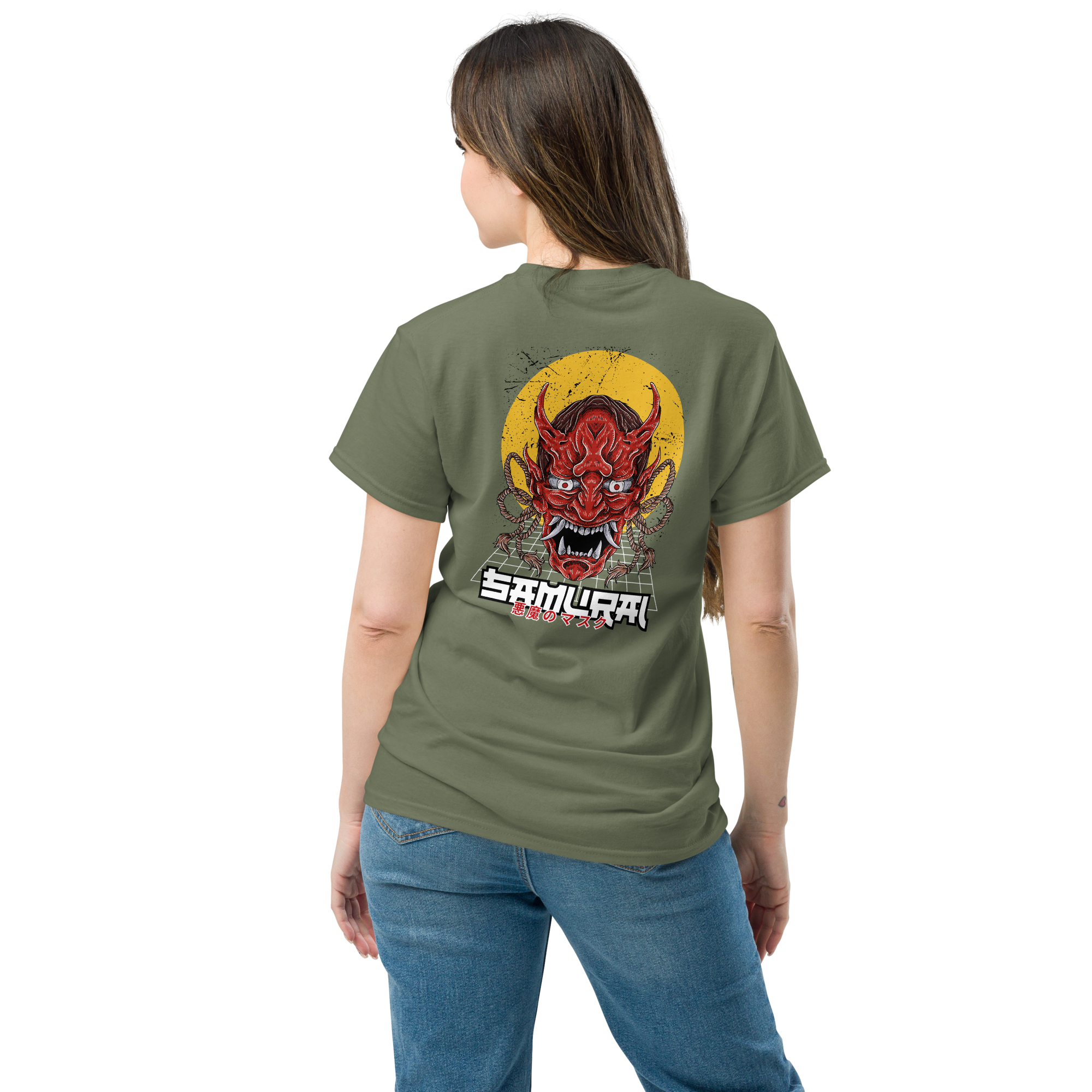 Oni Samurai Mask T-Shirt - Unique Graphic Tee for Bold Style