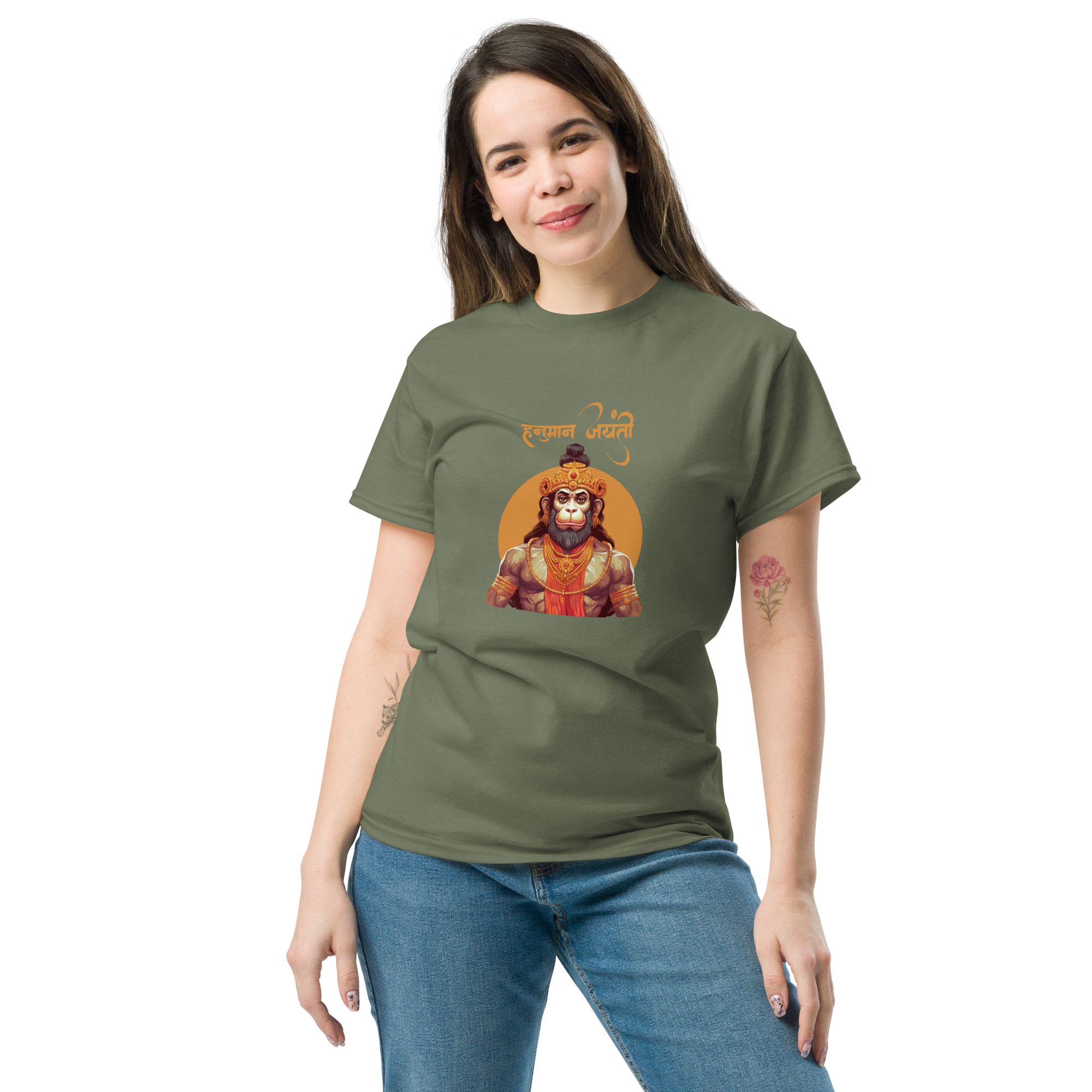 Powerful Hanuman Illustration Shirt for Spiritual Strength and Style