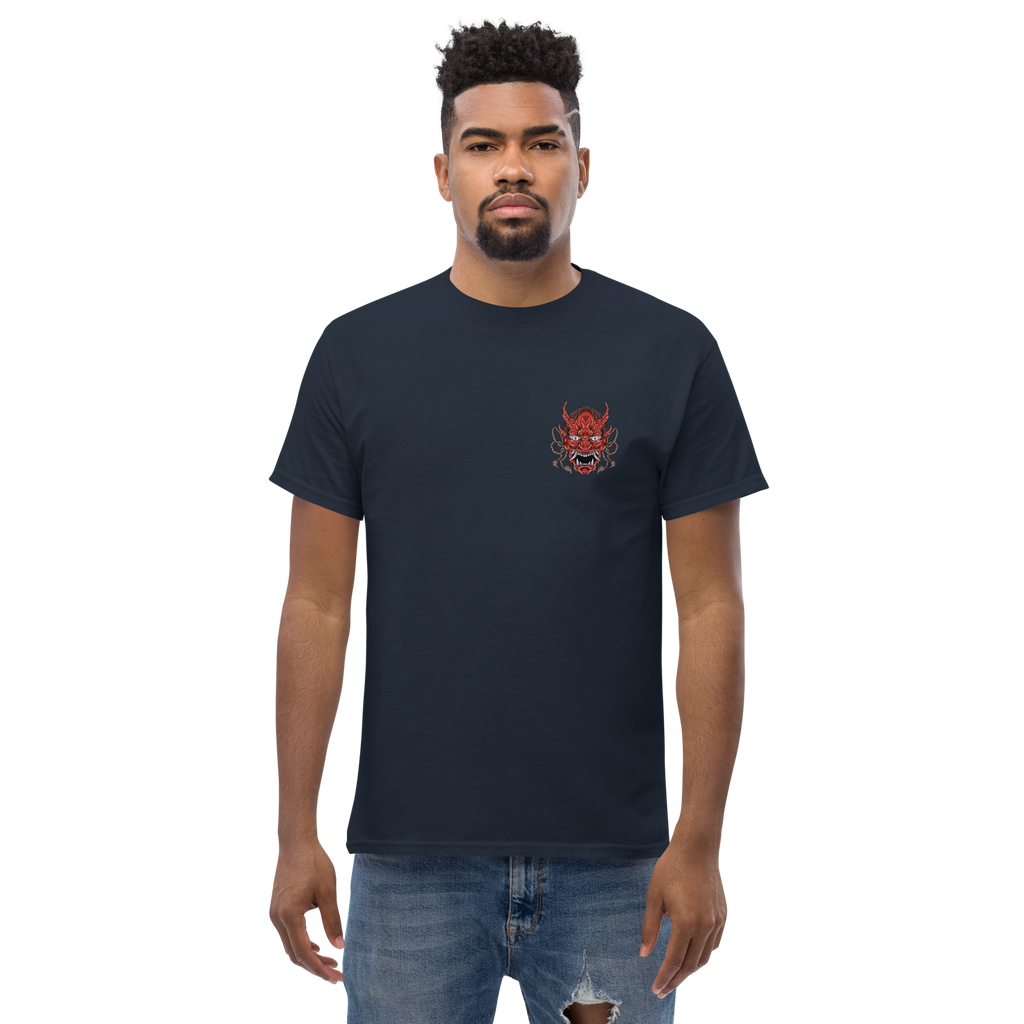 Oni Samurai Mask T-Shirt - Unique Graphic Tee for Bold Style