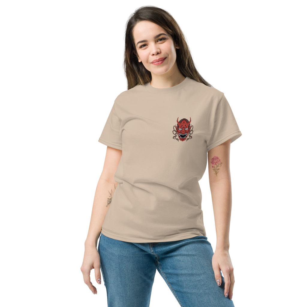 Oni Samurai Mask T-Shirt - Unique Graphic Tee for Bold Style