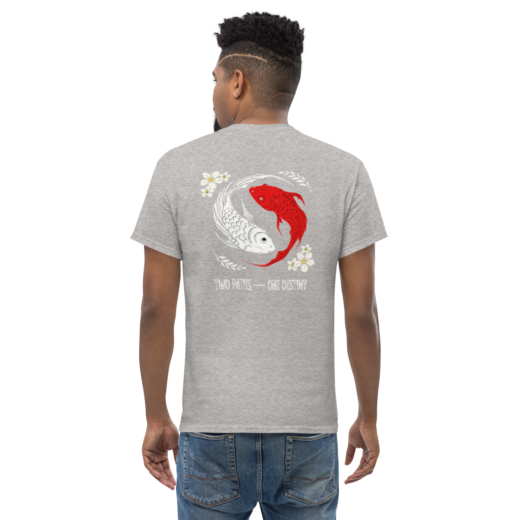 Two Paths Koi Graphic Tee - Stylish and Unique Koi Design T-Shirt
