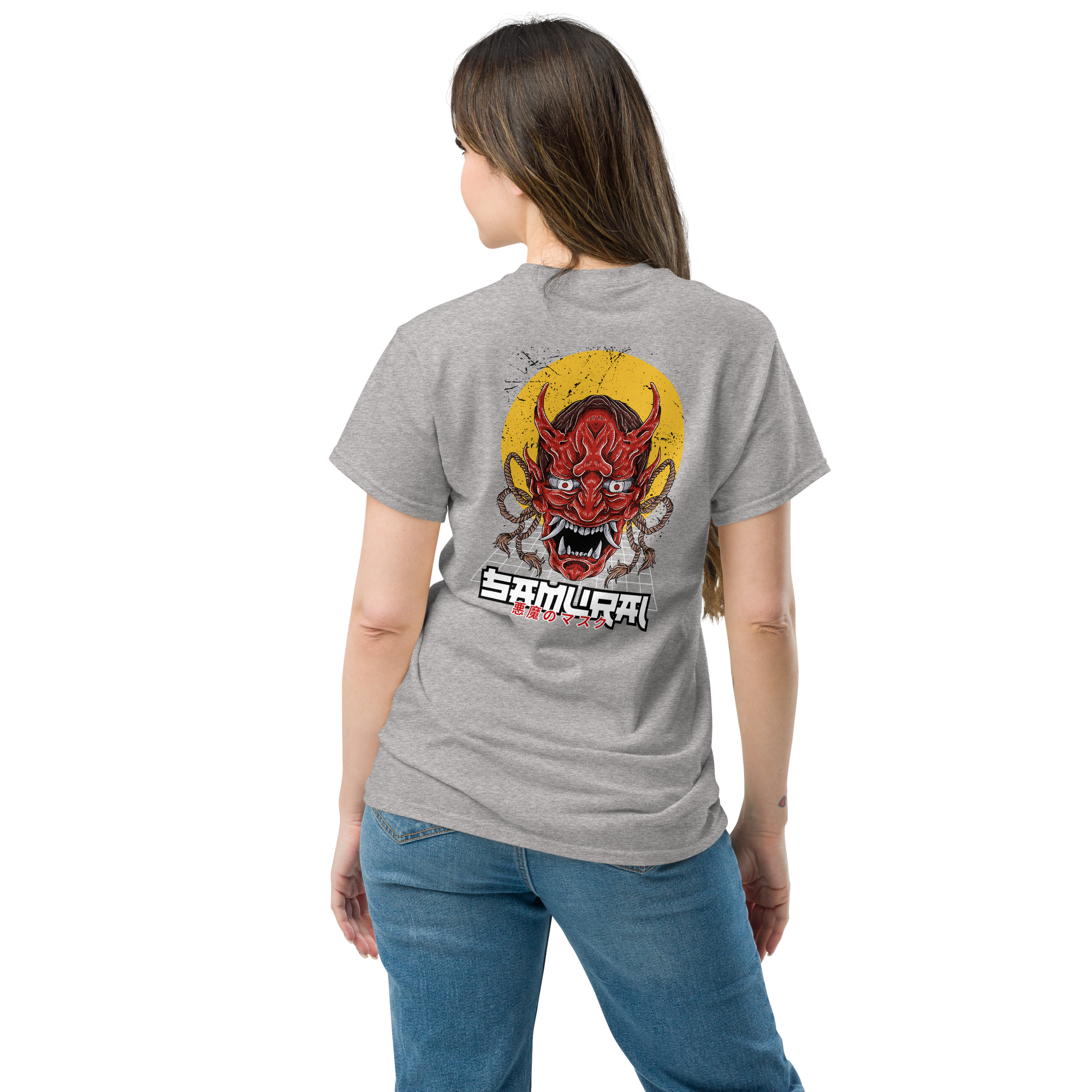Oni Samurai Mask T-Shirt - Unique Graphic Tee for Bold Style