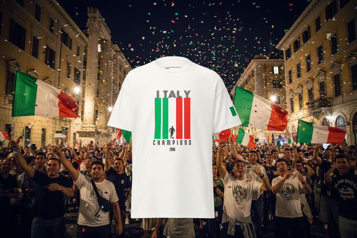 Italy Champions 2006 T-Shirt - Vintage Football Tee