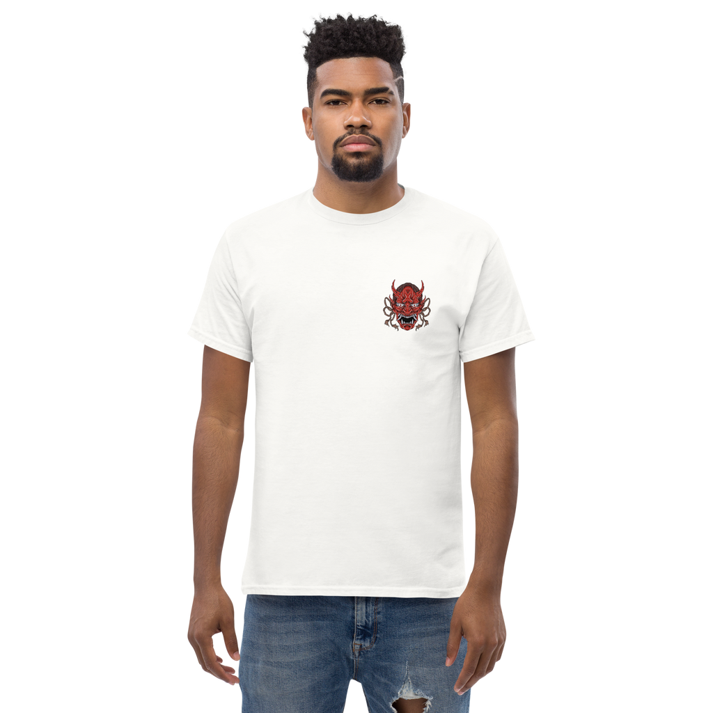 Oni Samurai Mask T-Shirt - Unique Graphic Tee for Bold Style