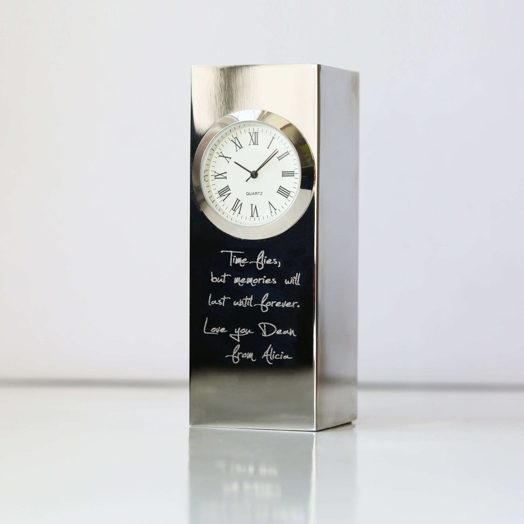 Vintage Standing Clock Handwriting Engraving