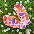 Personalised Wild Watermelon Child's Flip Flops