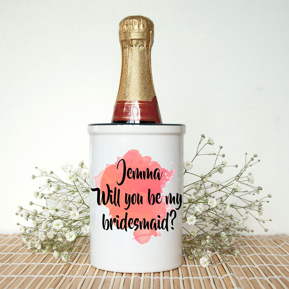 Personalised Will You Be My Bridesmaid Personalised Miniature Champagne Bucket
