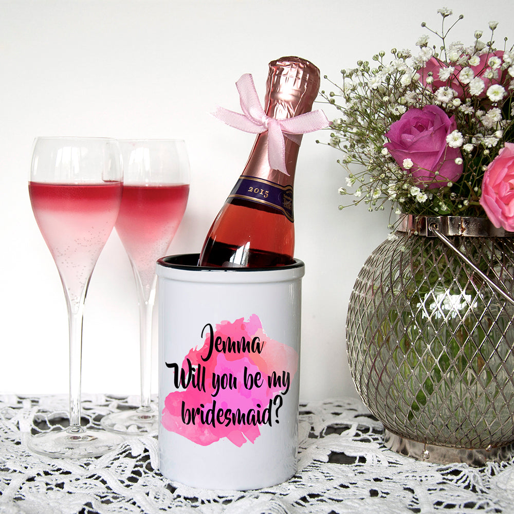 Personalised Will You Be My Bridesmaid Personalised Miniature Champagne Bucket