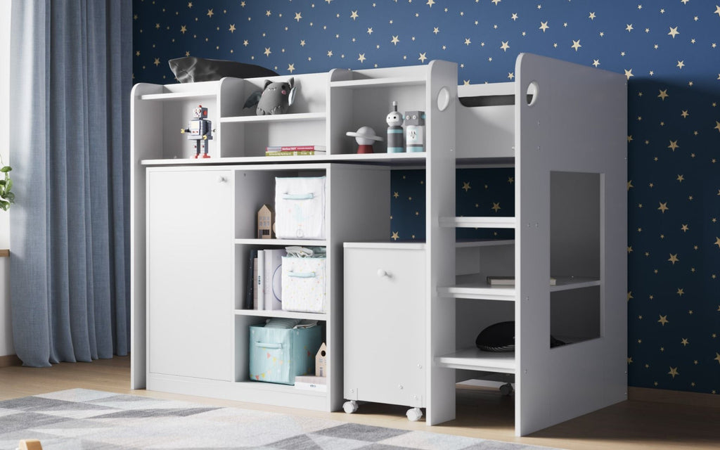 Flair Wizard Junior High Sleeper Workstation White