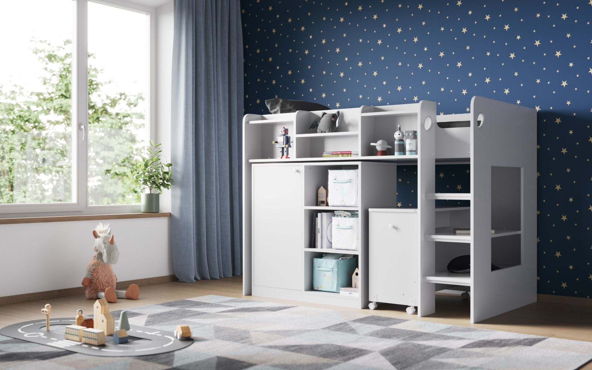 Flair Wizard Junior High Sleeper Workstation White