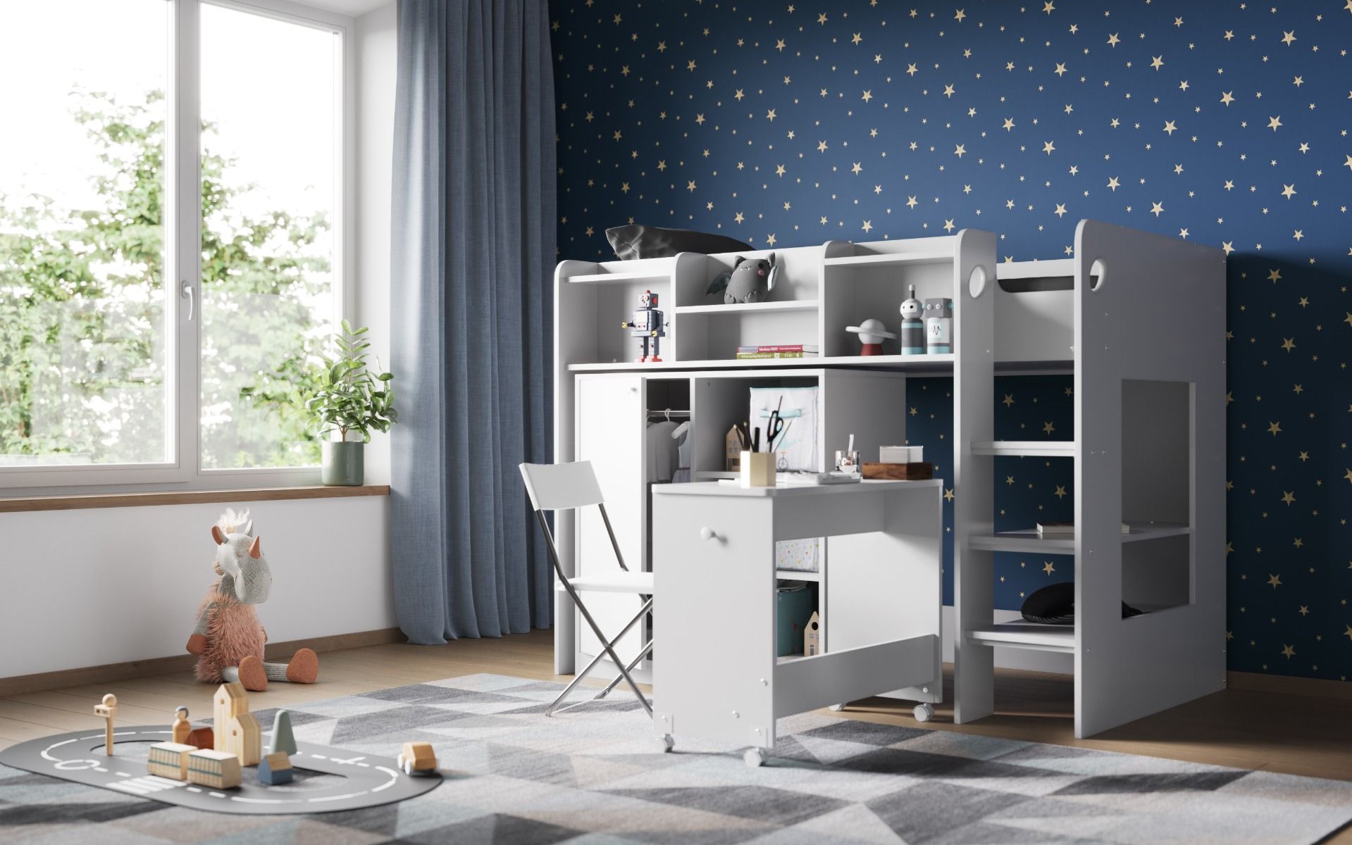 Flair Wizard Junior High Sleeper Workstation White