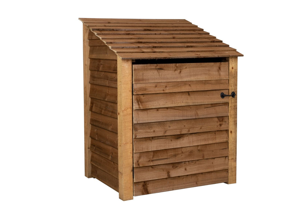 Wooden Log Store with Door W-99cm, H-126cm Or 180cm, D-88cm - Brown Finish