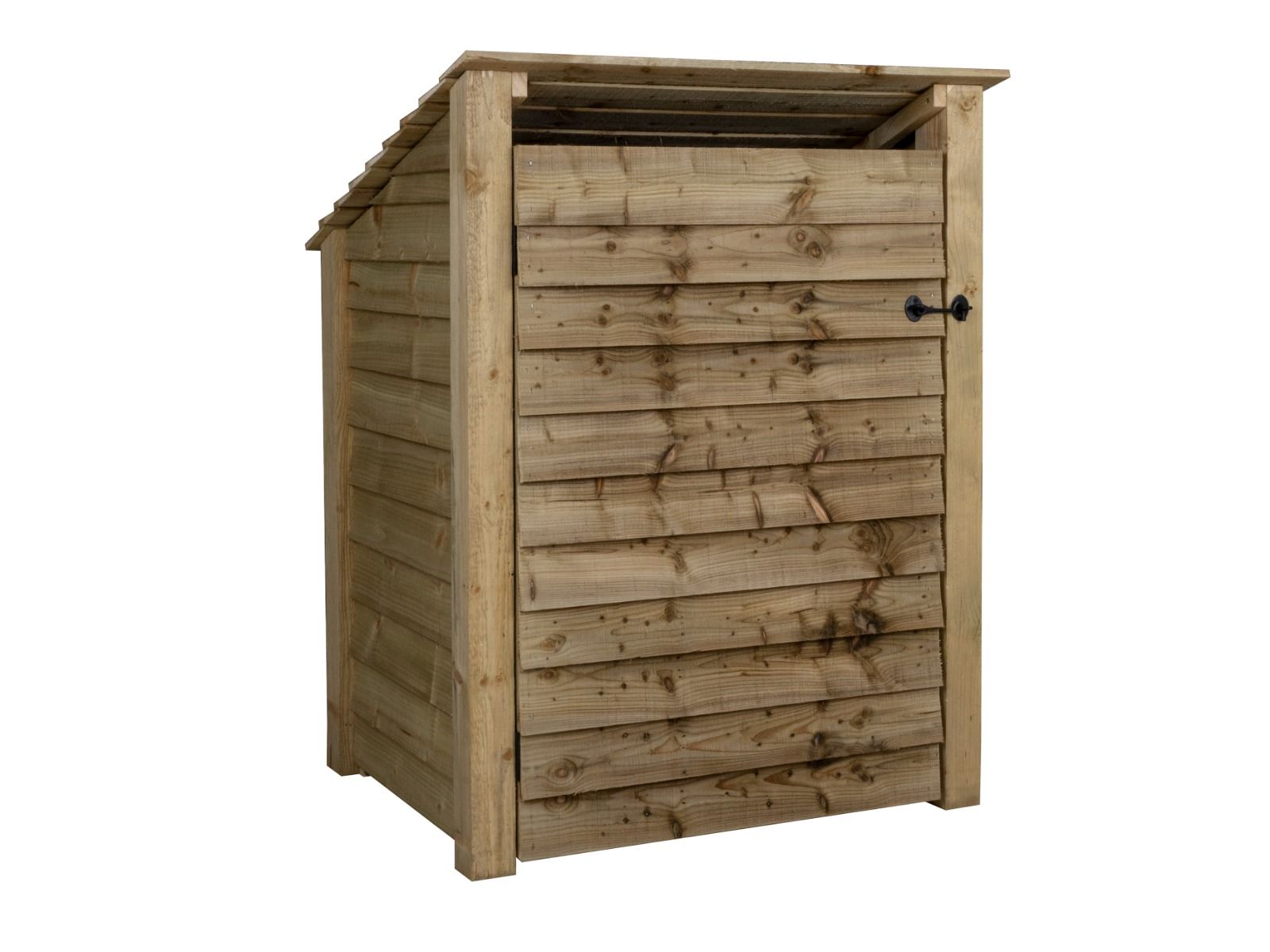 Wooden Log Store with Door (Roof Sloping Back) W-99cm, H-126cm Or 180cm, D-88cm