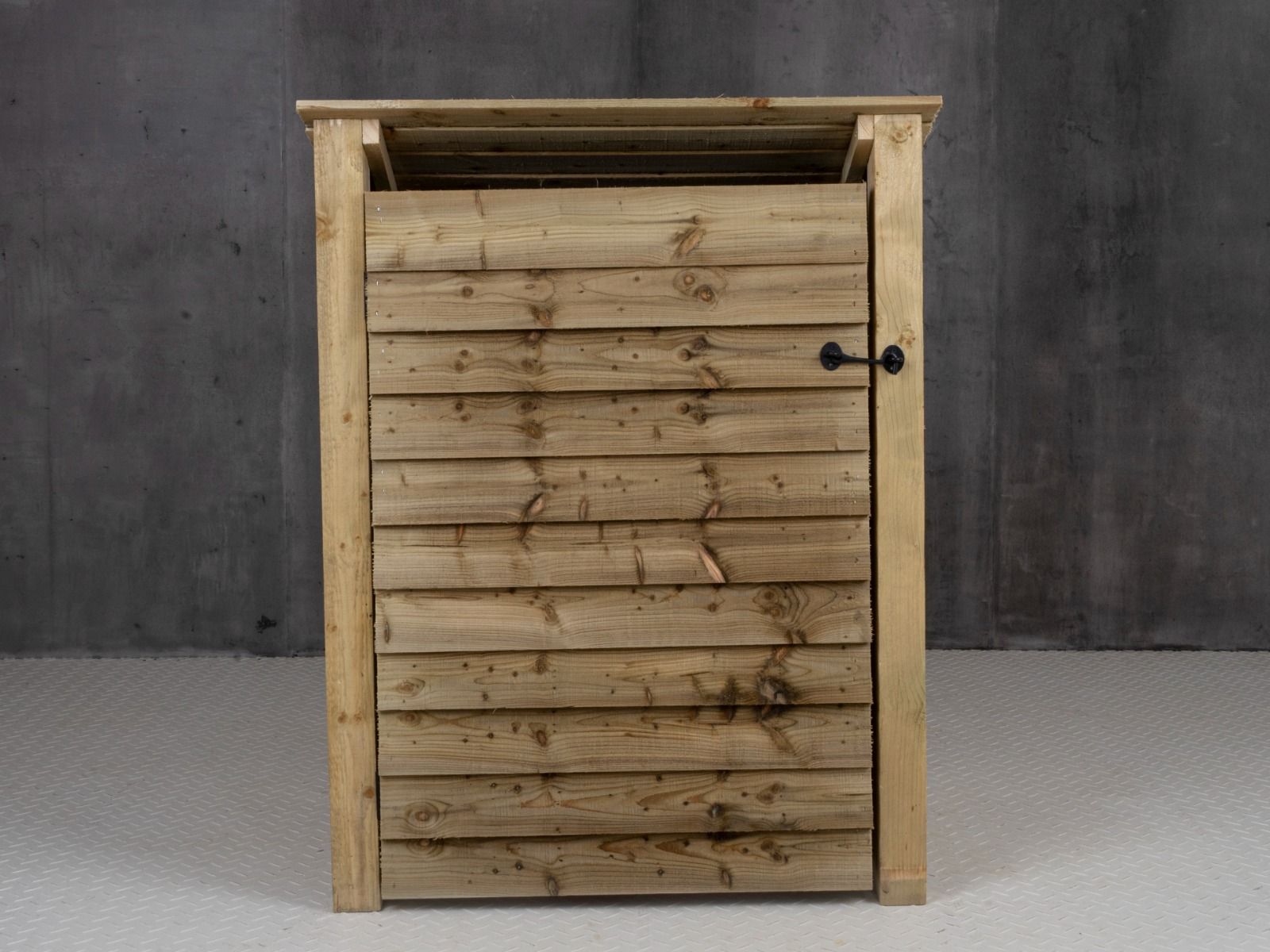 Wooden Log Store with Door and Shelf (Roof Sloping Back) W-99cm, H-126cm Or 180cm, D-88cm