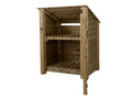 Wooden Log Store with Door and Shelf (Roof Sloping Back) W-99cm, H-126cm Or 180cm, D-88cm