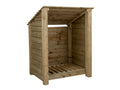 Wooden Log Store (Roof Sloping Back) W-99cm, H-126cm Or 180cm, D-88cm