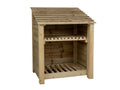 Wooden Log Store with Shelf W-99cm, H-126cm Or 180cm, D-88cm