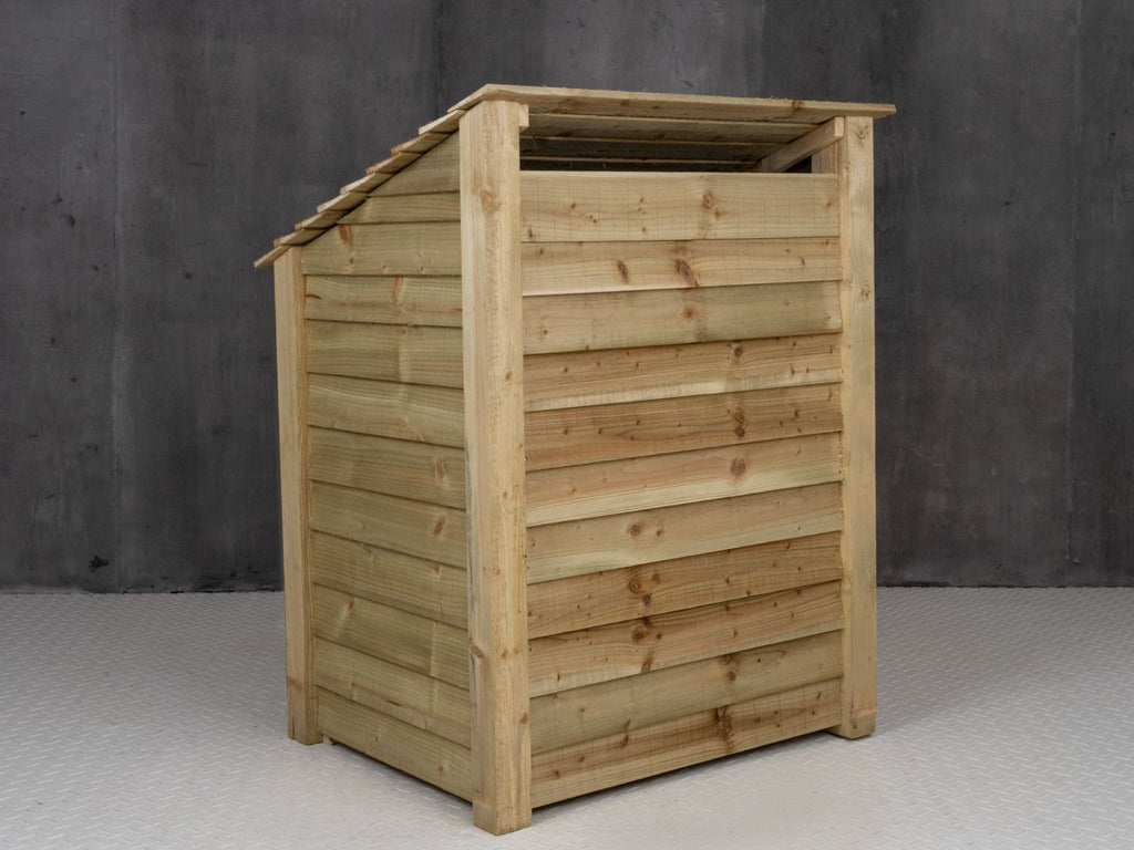 Wooden Log Store with Door and Shelf W-99cm, H-126cm Or 180cm, D-88cm
