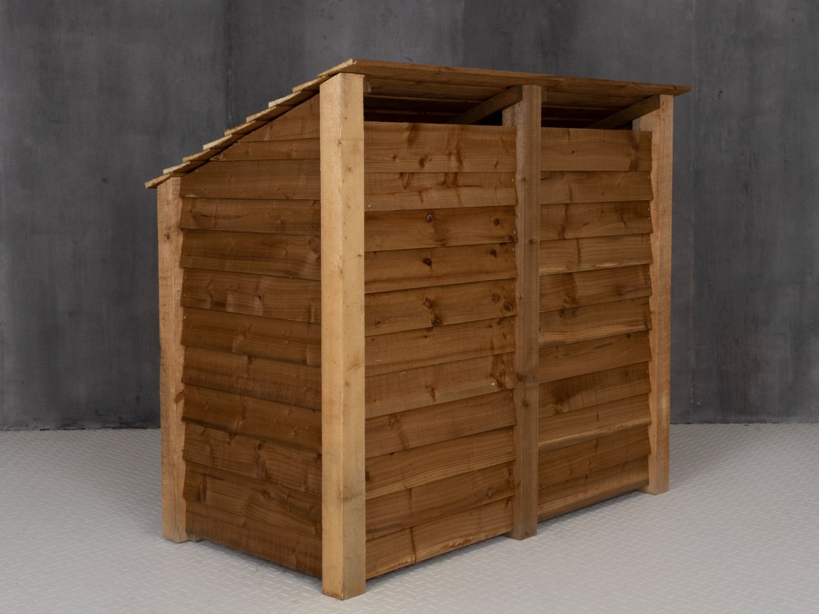 Wooden Log Store W-146cm, H-126cm or 180cm, D-88cm - Brown Finish
