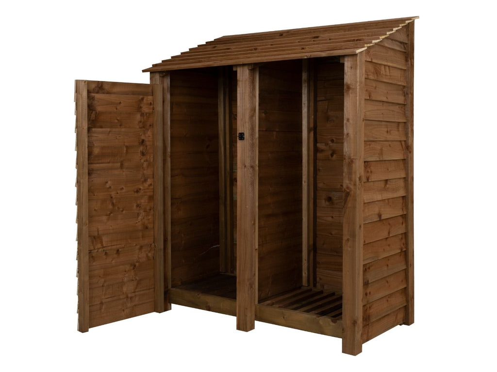 Wooden Garden Tool Storage W-146cm, H-126cm or 180cm, D-88cm - Brown Finish