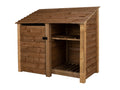 Wooden Garden Tool Storage with Shelf W-146cm, H-126cm or 180cm, D-88cm - Brown Finish