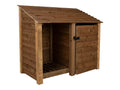 Wooden Garden Tool Storage W-146cm, H-126cm or 180cm, D-88cm - Brown Finish
