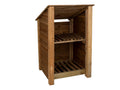 Wooden Log Store with Shelf (Roof Sloping Back) W-79cm, H-126cm or 180cm, D-88cm - Brown Finish