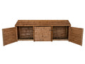 Wooden Log Store with Doors W-335cm, H-126cm or 180cm, D-88cm - Brown Finish