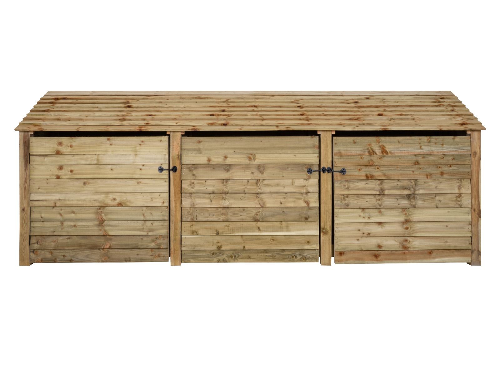 Wooden Log Store with Doors W-335cm, H-126cm or 180cm, D-88cm