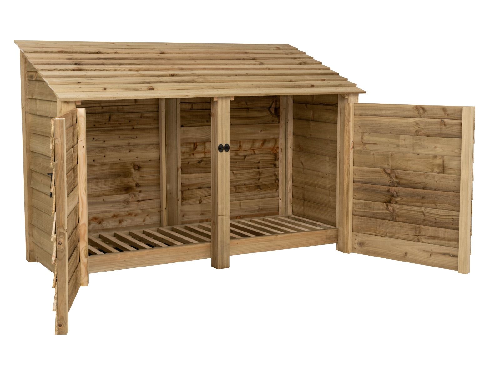 Wooden Log Store with Doors W-187cm, H-126cm or 180cm, D-88cm
