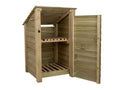 Wooden Log Store with Door and Shelf (Roof Sloping Back) W-79cm, H-126cm or 180cm, D-88cm