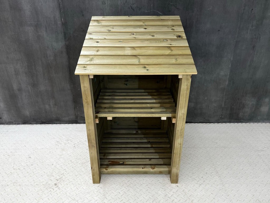 Wooden Premium Tongue/Groove Log Store with Shelf (W-79cm, H-126cm or H-180cm, D-88cm)