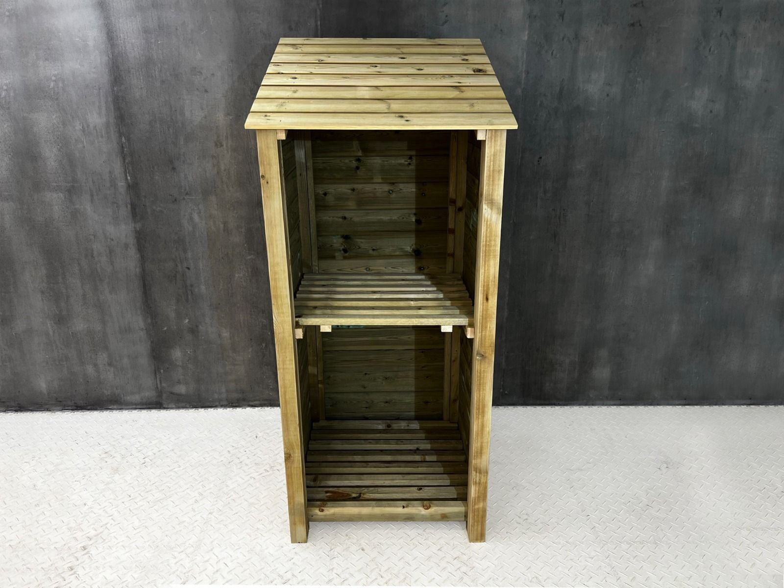 Wooden Premium Tongue/Groove Log Store with Shelf (W-79cm, H-126cm or H-180cm, D-88cm)