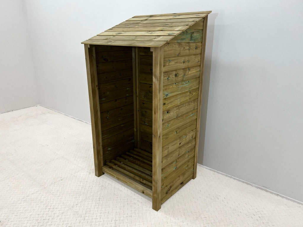 Wooden Premium Tongue/Groove Log Store (W-99cm, H-126cm or H-180cm, D-88cm)