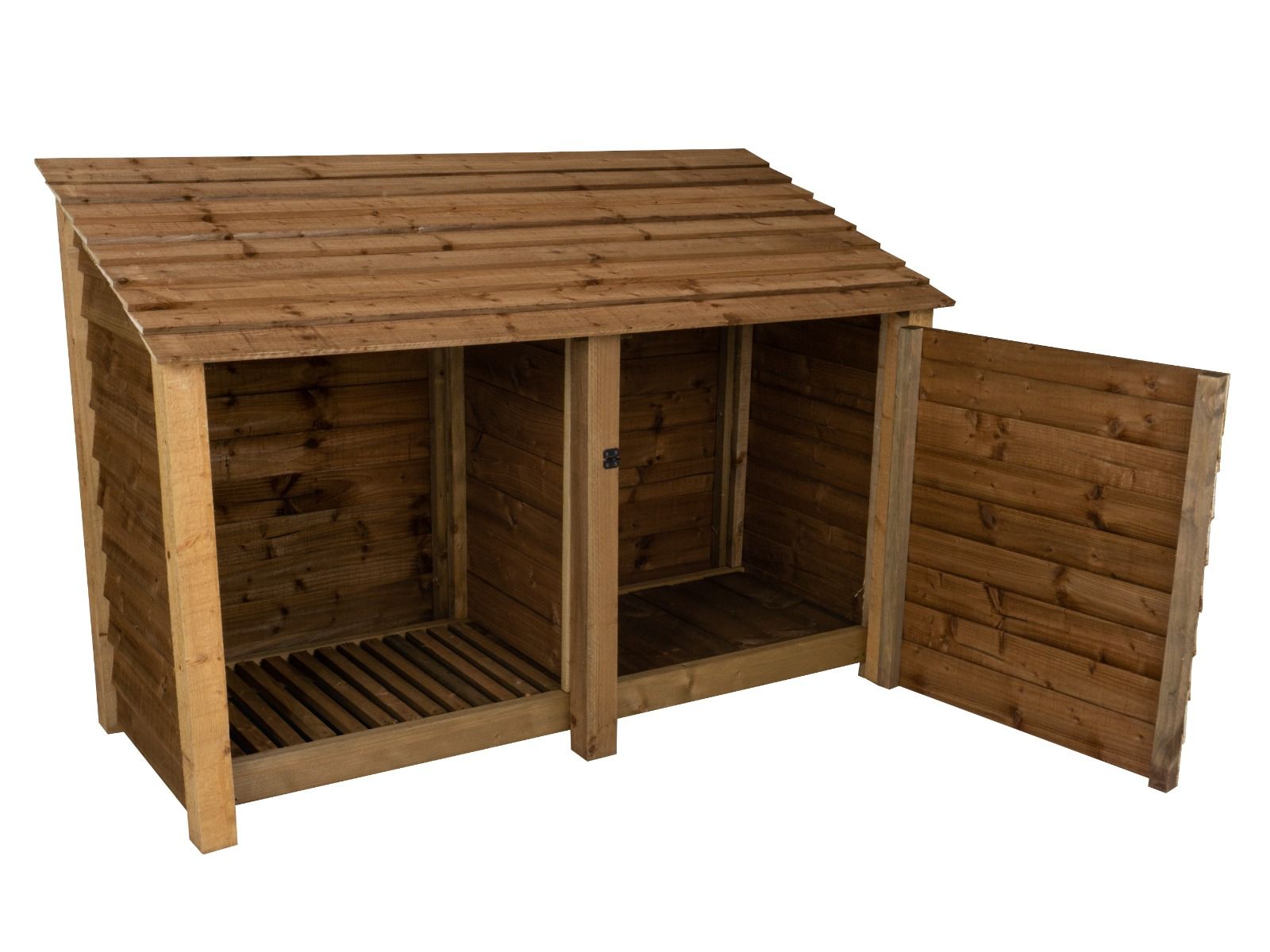 Wooden Garden Tool Storage W-187cm, H-126cm or 180cm, D-88cm - Brown Finish