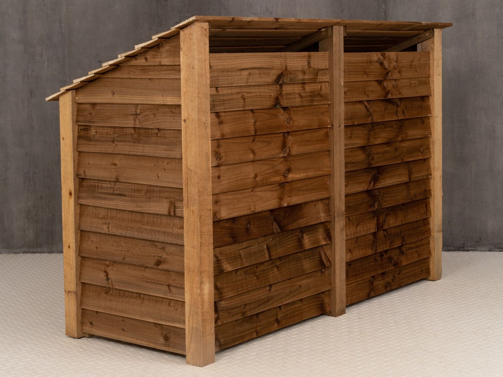 Wooden Log Store with Doors and Shelf W-187cm, H-126cm or 180cm, D-88cm - Brown Finish