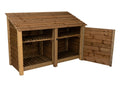 Wooden Garden Tool Storage with Shelf W-187cm, H-126cm or 180cm, D-88cm - Brown Finish
