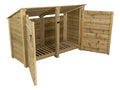 Wooden Log Store (Roof Sloping Back) with Door W-146cm, H-126cm or 180cm, D-88cm