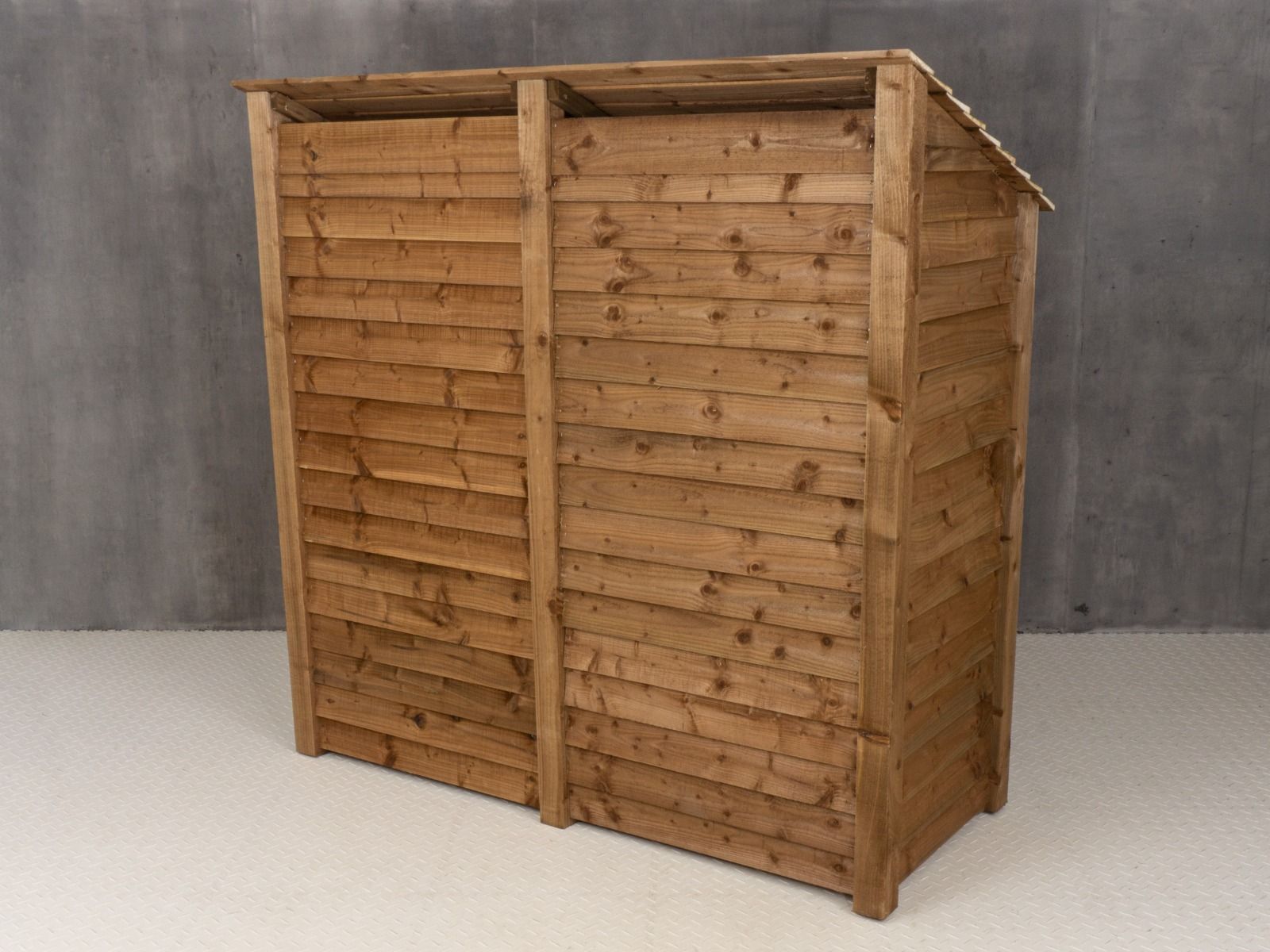 Wooden Log Store with Doors W-187cm, H-126cm or 180cm, D-88cm - Brown Finish