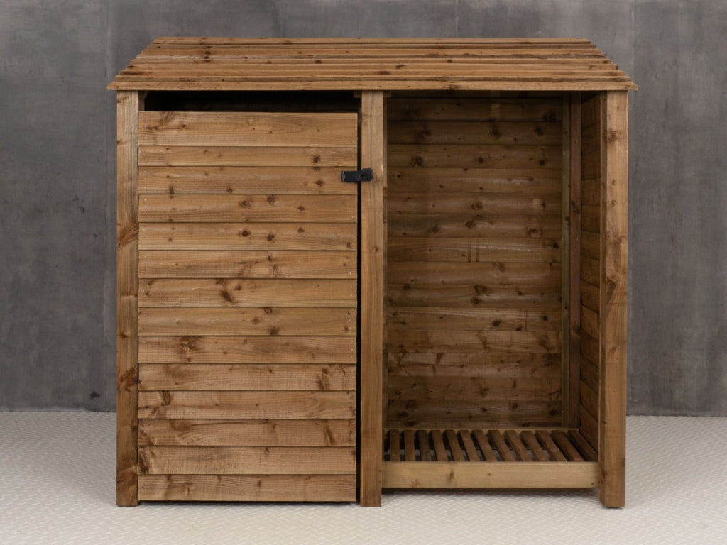 Wooden Garden Tool Storage W-187cm, H-126cm or 180cm, D-88cm - Brown Finish