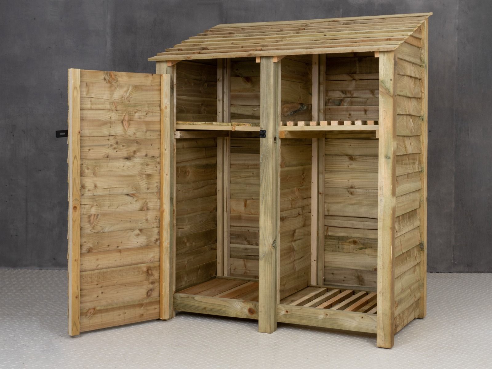 Wooden Garden Tool Storage with Shelf W-146cm, H-126cm or 180cm, D-88cm