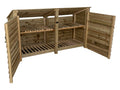 Wooden Log Store (Roof Sloping Back) with Doors and Shelf W-227cm, H-126cm or 180cm, D-88cm