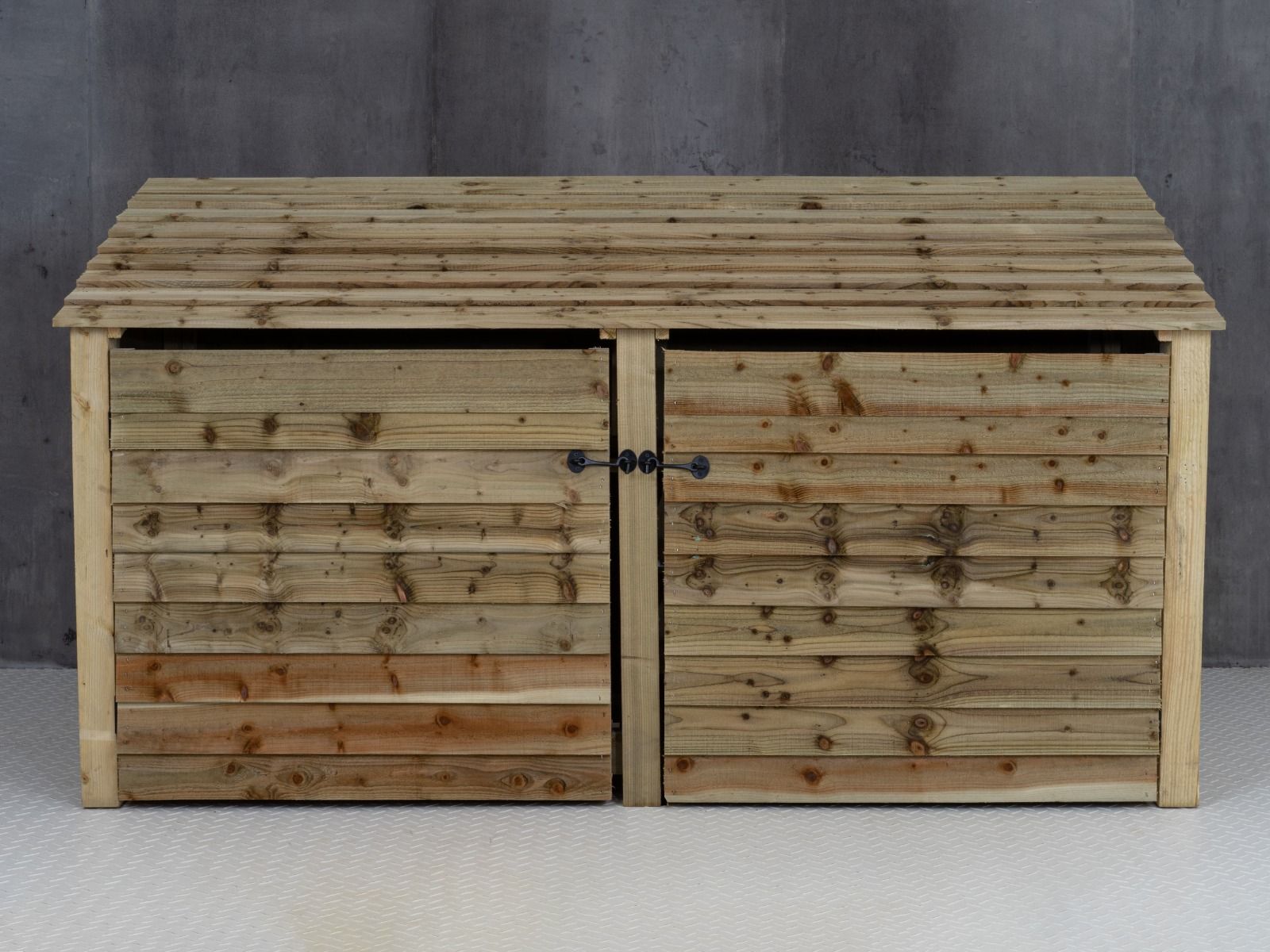 Wooden Log Store with Doors and Shelf W-227cm, H-126cm or 180cm, D-88cm