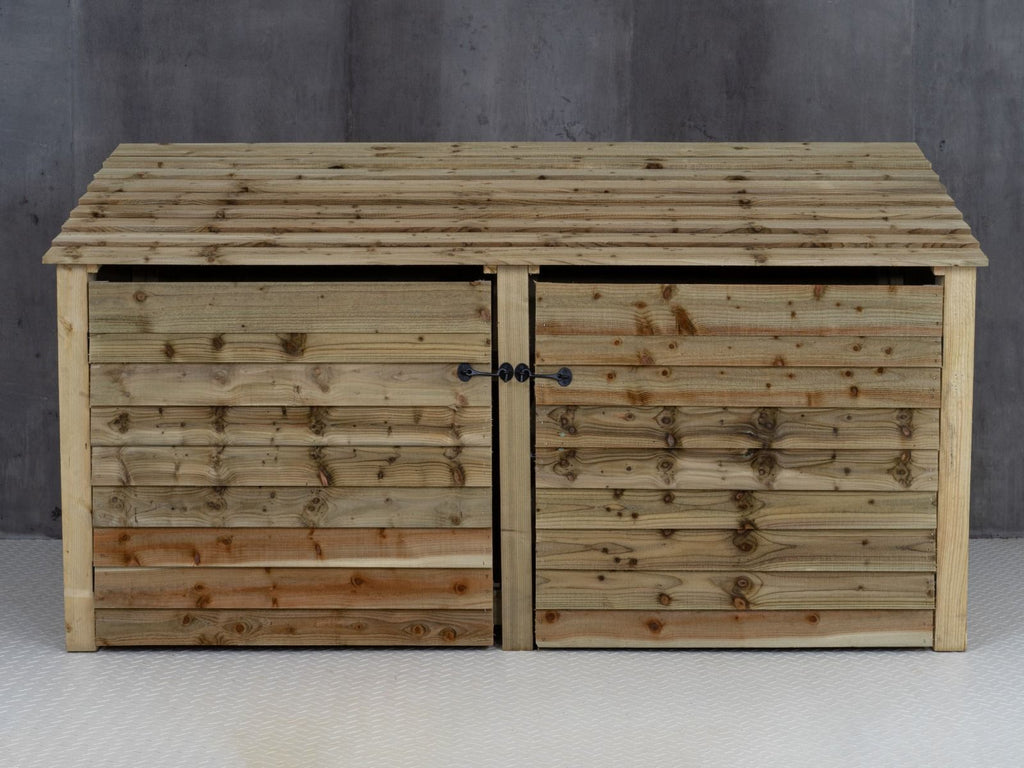 Wooden Log Store with Doors W-227cm, H-126cm or 180cm, D-88cm