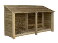 Wooden Log Store W-227cm, H-126cm or 180cm, D-88cm