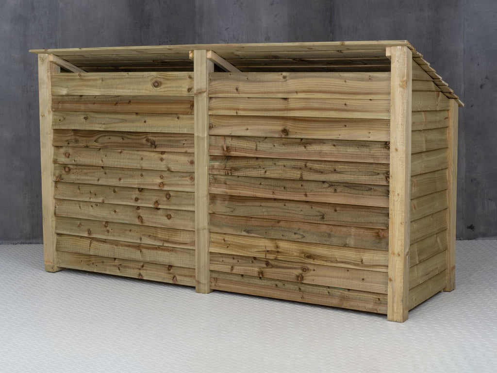 Wooden Log Store with Shelf W-227cm, H-126cm or 180cm, D-88cm