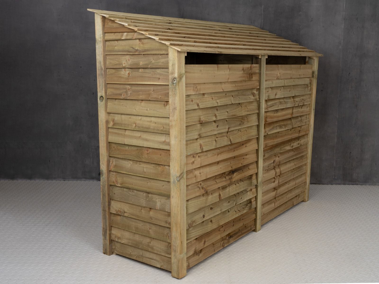 Wooden Log Store (Roof Sloping Back) W-227cm, H-126cm or 180cm, D-88cm